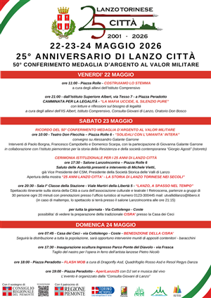 Al via i festeggiamenti per i 25 anni di “Lanzo Città”: tre giorni tra memoria, legalità, storia e senso di comunità